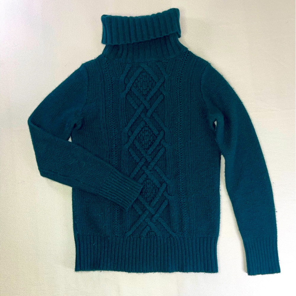 J Crew Cable Knit Turtle Neck Sweater Size XS c